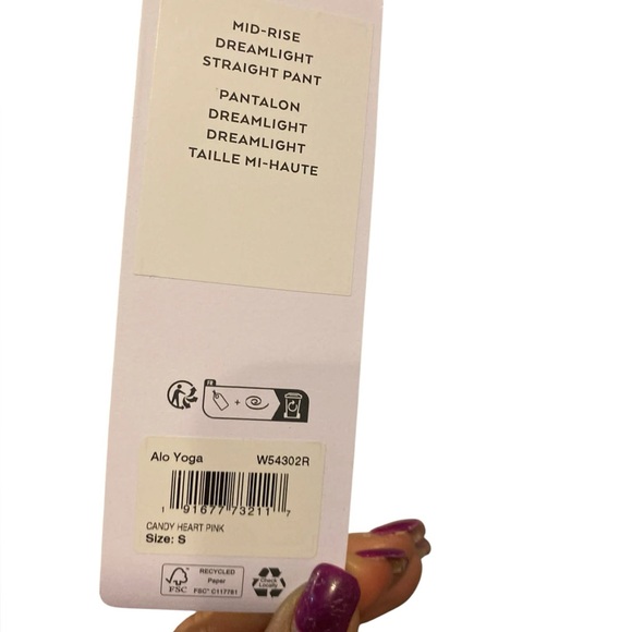 NWT Alo Yoga dreamlight pants and long sleeve top set CANDY HEART PINK Size S - Picture 4 of 5